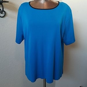 Exclusively Misook Turquoise Blouse 1X